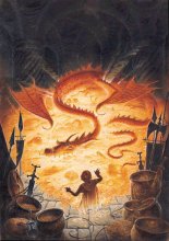 Bilbo devant le dragon Smaug